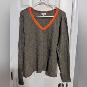 Paper Tee Ribbed V-Neck Long Sleeve Shirt - 2X